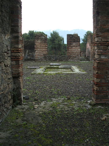 VIII.2.39 Pompeii.  December 2004. Looking south across room b, atrium, from room a, fauces.
