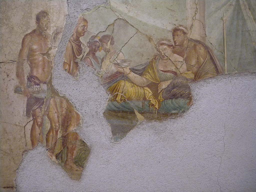 VIII.2.39 Pompeii.  May 2006. Doorways to Rooms c and d, in north east corner of atrium.
