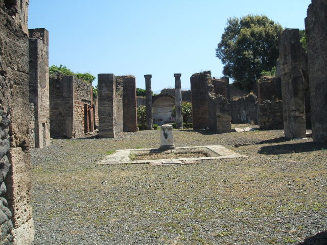 VIII.5.2 Pompeii. March 2009. Room 3, looking north to site of stairs with cupboard under?.