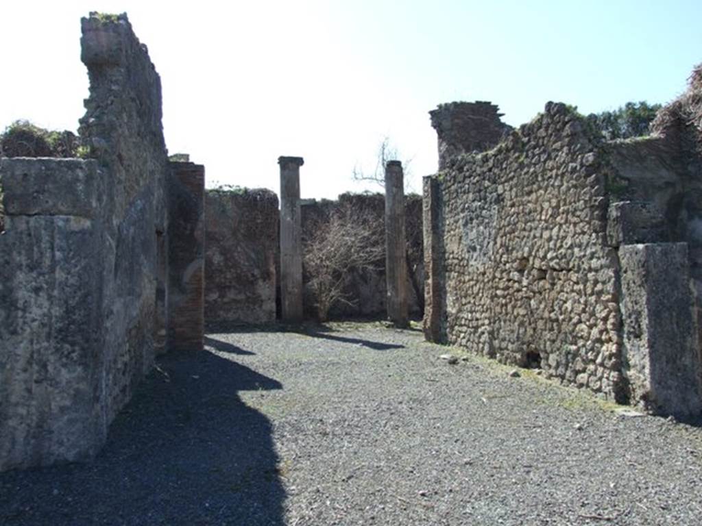 VIII.5.9 Pompeii.  March 2009.  Room 6. Tablinum, looking south to North Portico and Garden area.