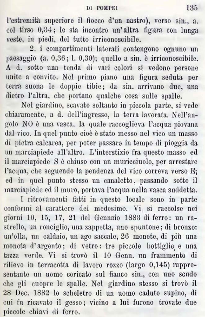 Bullettino dellInstituto di Corrispondenza Archeologica (DAIR), 1884, p.135.