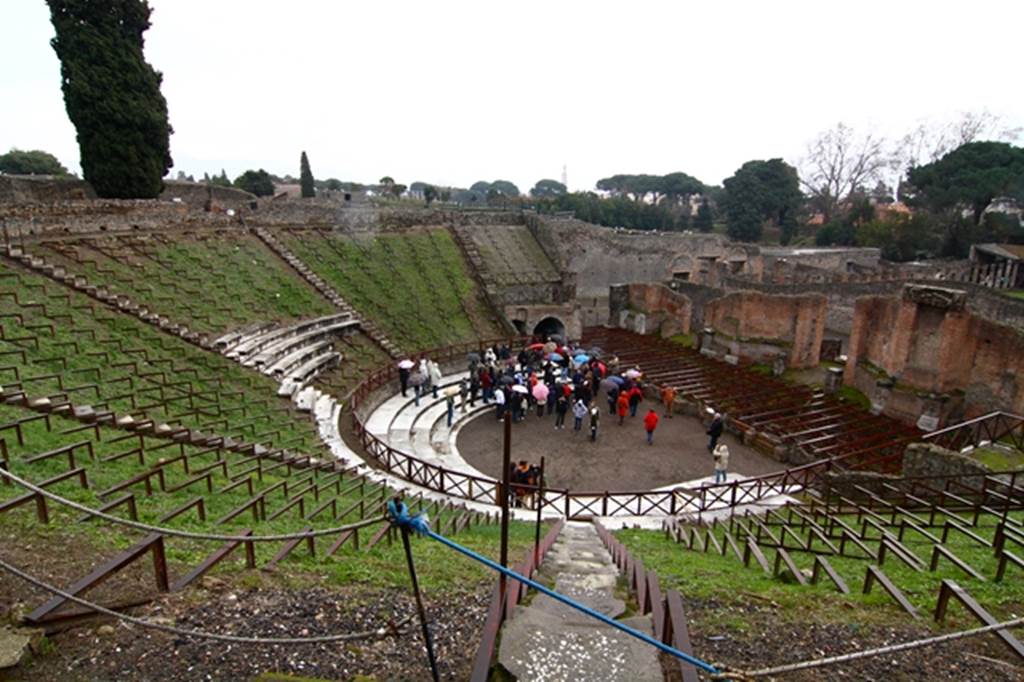 VIII.7.20 Pompeii. December 2008. Large Theatre, looking south-east. Photograph courtesy of Peter Spring.
