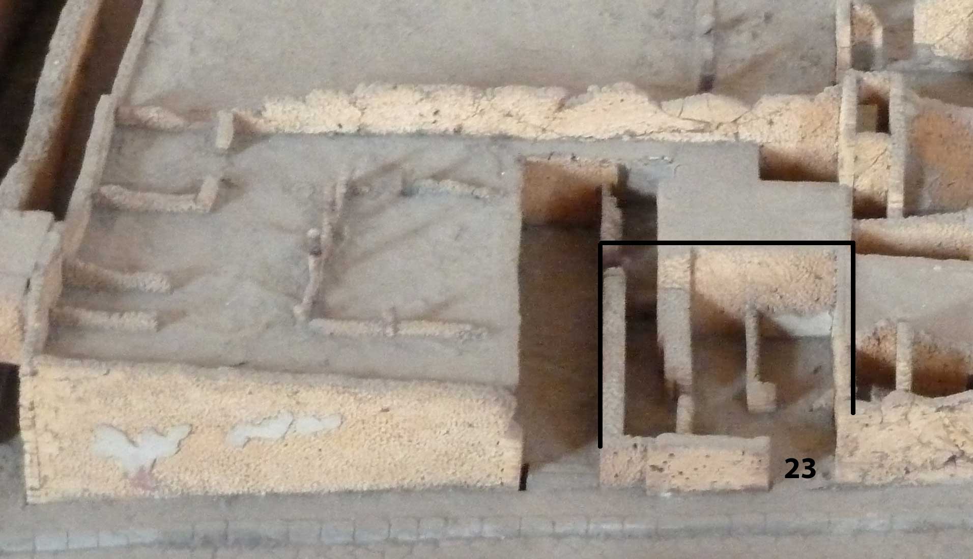 VIII.7.23 Pompeii. June 2009. Threshold of entrance doorway, looking south. Photo courtesy of Sera Baker.