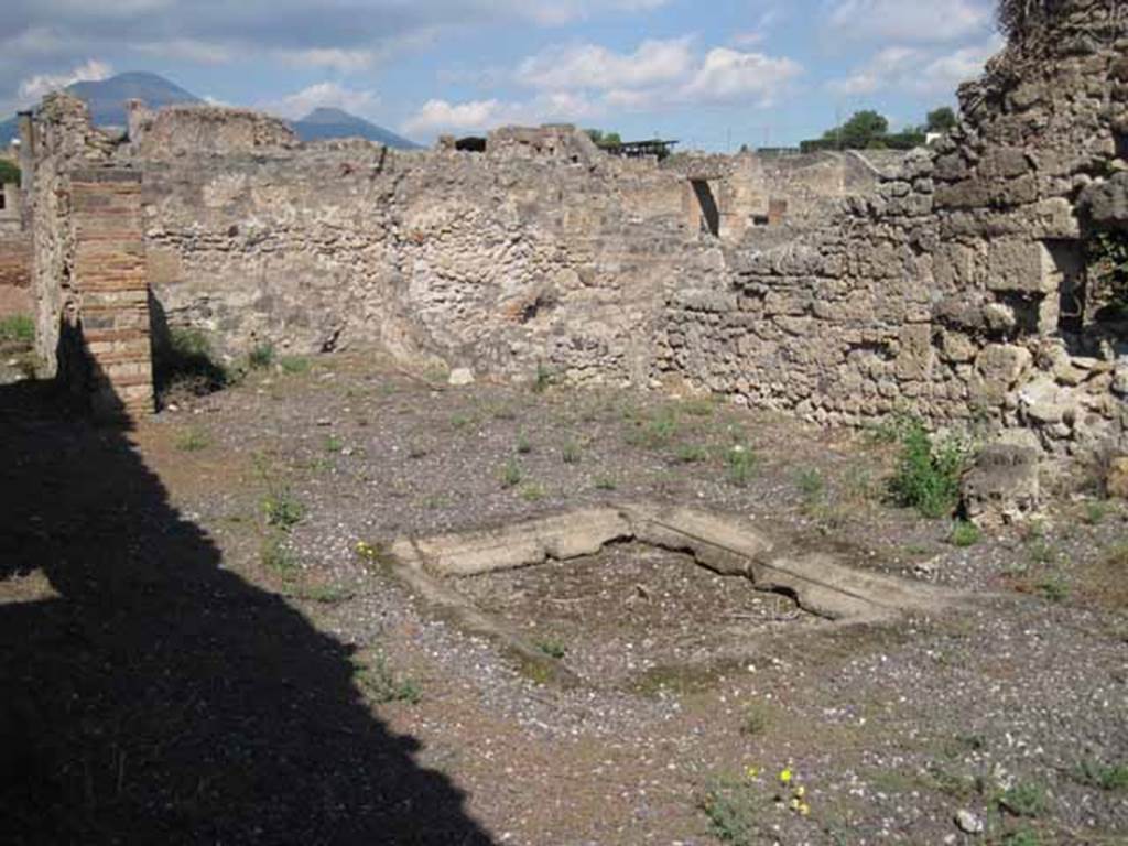 VIII.7.26 Pompeii. September 2010. Looking north across atrium from south-west corner, looking towards the tablinum. Photo courtesy of Drew Baker.
