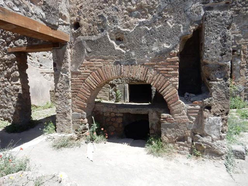 IX.1.3 Pompeii. May 2017. Looking east towards the oven, see also IX.1.33. Photo courtesy of Buzz Ferebee.
