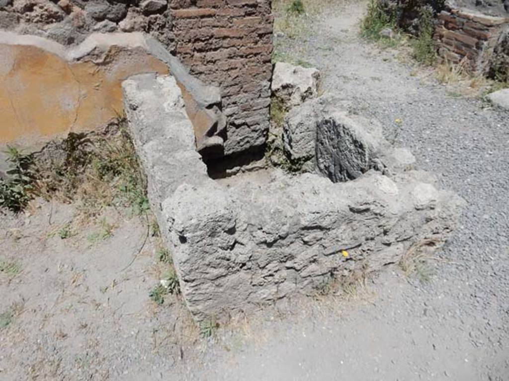 IX.1.3 Pompeii. May 2017. Looking towards north wall of bakery shop, with doorway to cubiculum, on right. Photo courtesy of Buzz Ferebee.
