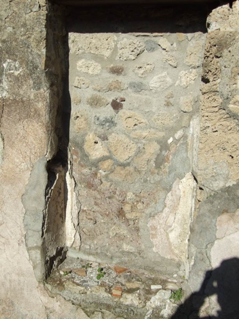 IX.1.6 Pompeii. March 2009. Niche in east wall of rear room.
