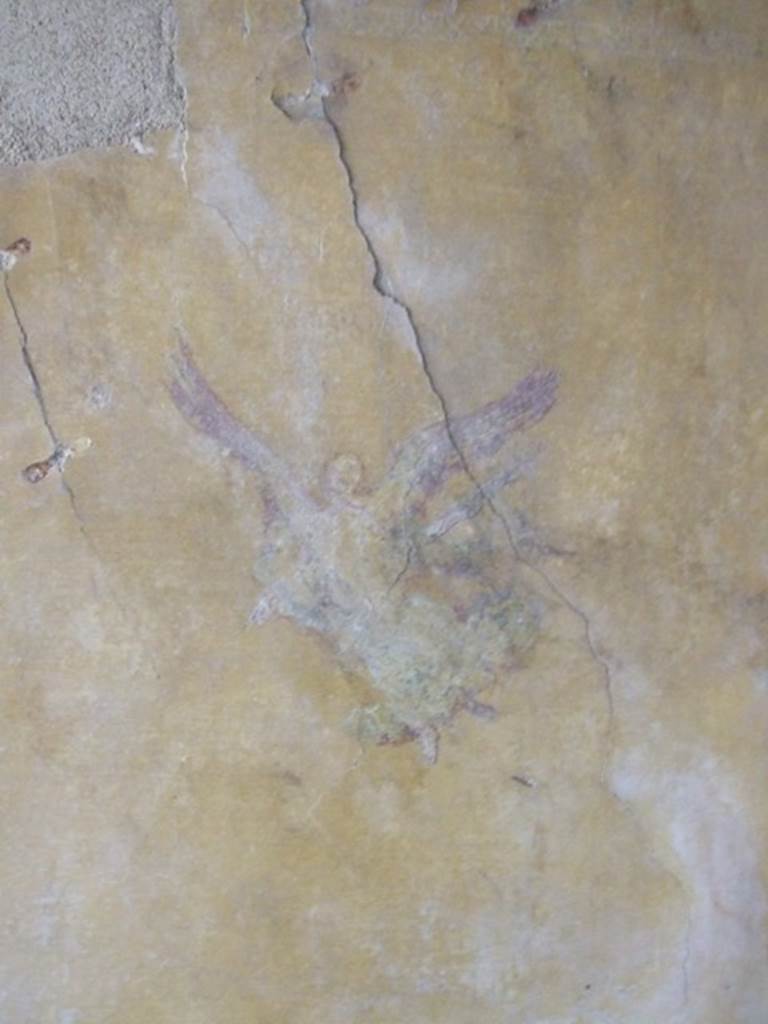 IX.1.7 Pompeii. December 2007. South wall painting of winged flying Nike in triclinium.
