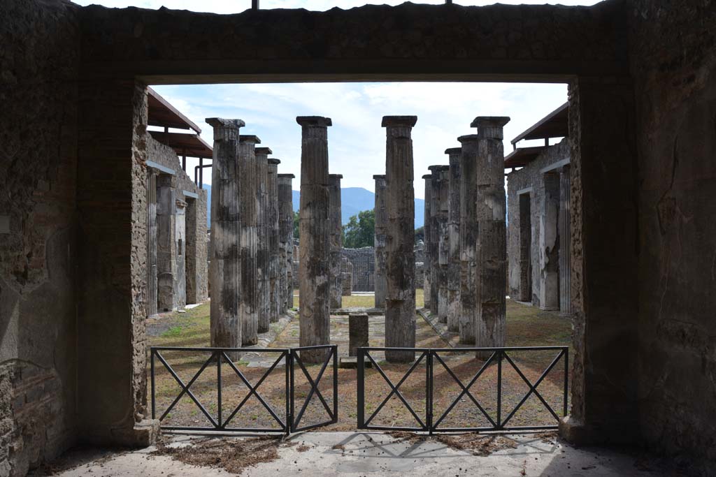 IX.1.20 Pompeii. September 2019. Room 10, tablinum, looking south through rear window towards atrium.
Foto Annette Haug, ERC Grant 681269 DÉCOR

