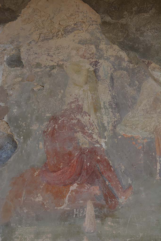 IX.1.22 Pompeii. September 2019. Room 19, detail from painting on north wall, Hercules.  
Foto Annette Haug, ERC Grant 681269 DÉCOR

