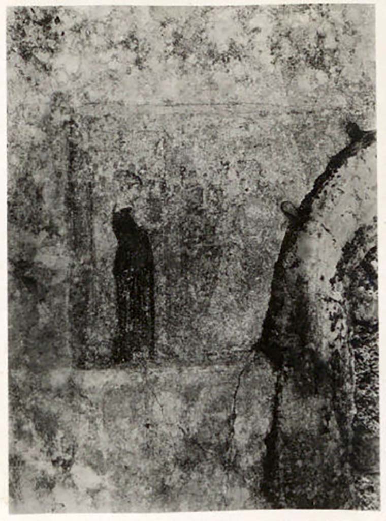 IX.1.22 Pompeii. Pre-1943. Room 23, remains of painting of Toilette di Venere. Photo by Tatiana Warscher.
See Warscher, T. Codex Topographicus Pompeianus, IX.1. (1943), Swedish Institute, Rome. (no.141), p. 244.

