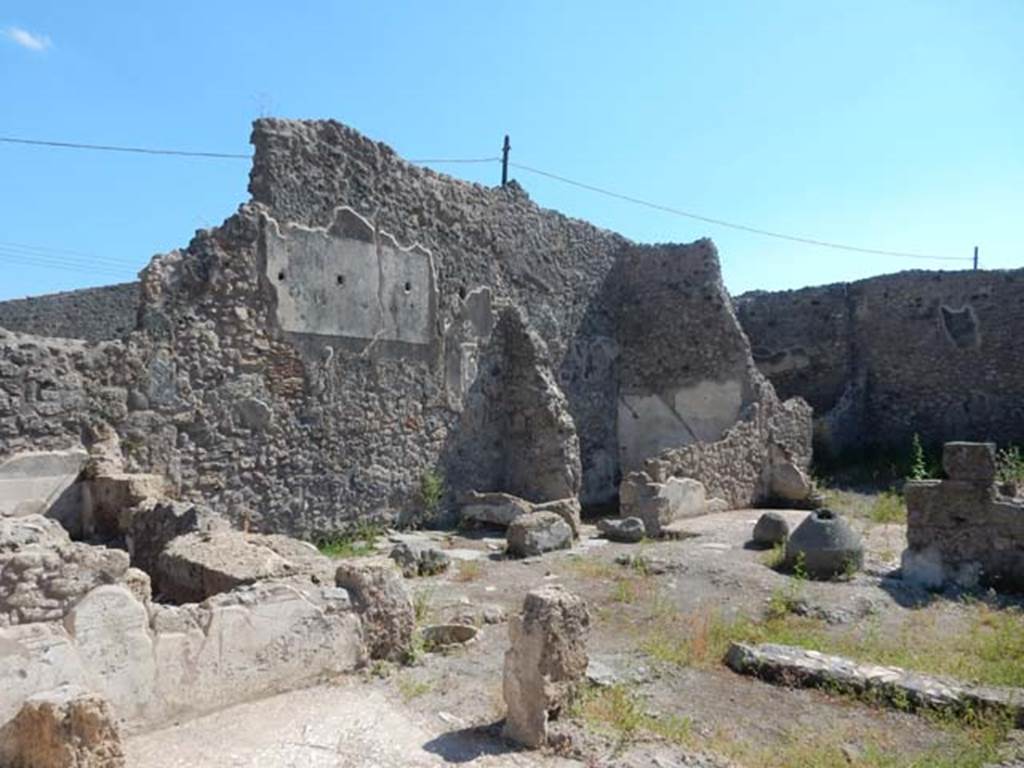 IX.3.21 Pompeii. May 2017. Looking south-west from Vicolo di Tesmo towards south wall. Photo courtesy of Buzz Ferebee.