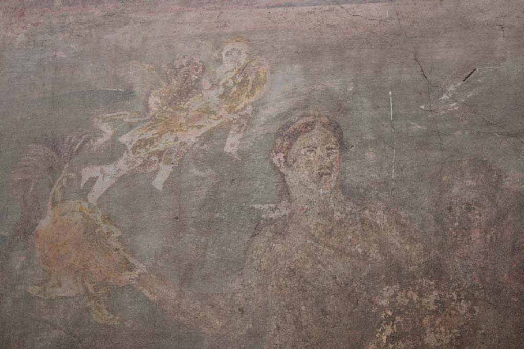 IX.5.2 Pompeii. May 2019. Room ‘u’, detail from central painting on west wall.
Foto Christian Beck, ERC Grant 681269 DÉCOR.
