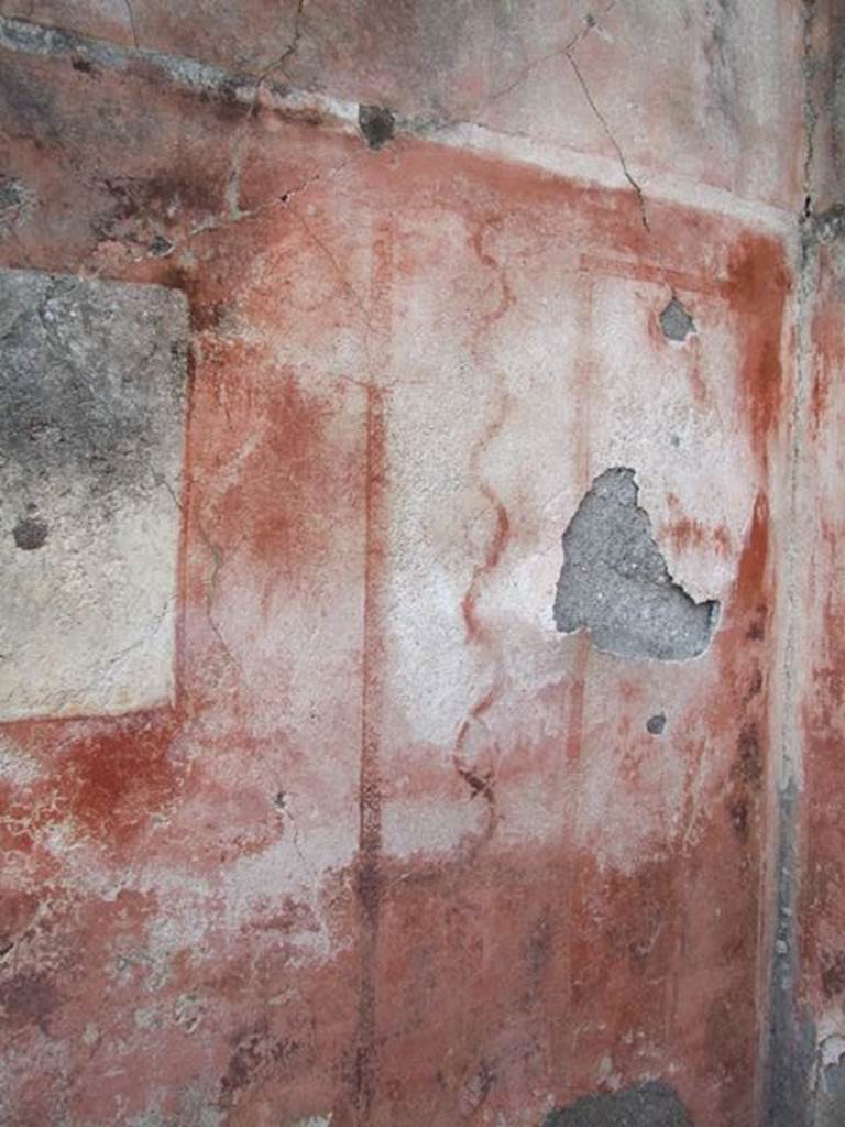 IX.5.6 Pompeii. December 2007. 
Room d, remains of wall decoration on west side of south wall of ala on west side of atrium. 


