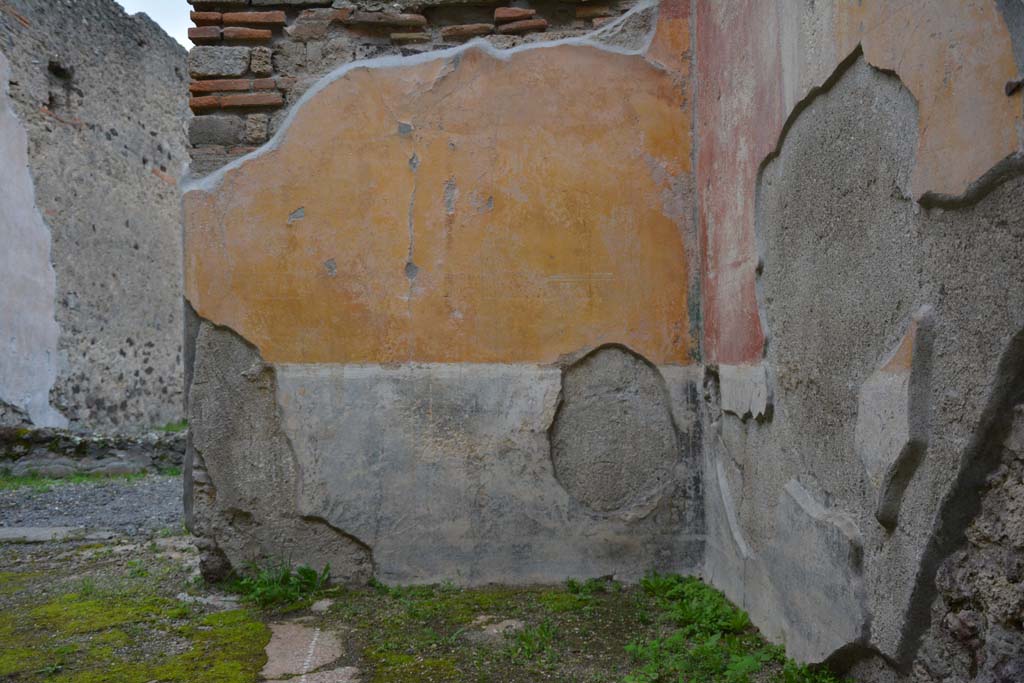 IX.5.9 Pompeii. March 2017. Room p, detail from north wall in north-east corner.
Foto Christian Beck, ERC Grant 681269 DCOR.

