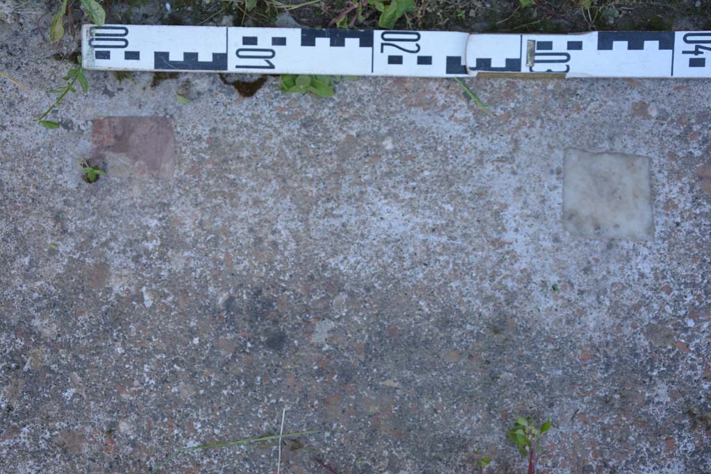 IX.5.14 Pompeii. May 2017. Peristyle k, detail from flooring at base of south wall.
Foto Christian Beck, ERC Grant 681269 DCOR.

