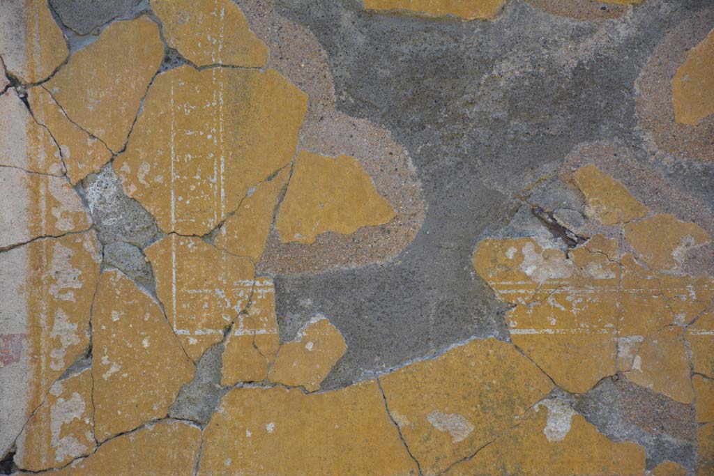 IX.5.14 Pompeii. May 2017. Peristyle k, detail from lower side of next yellow panel.
Foto Christian Beck, ERC Grant 681269 DCOR.
