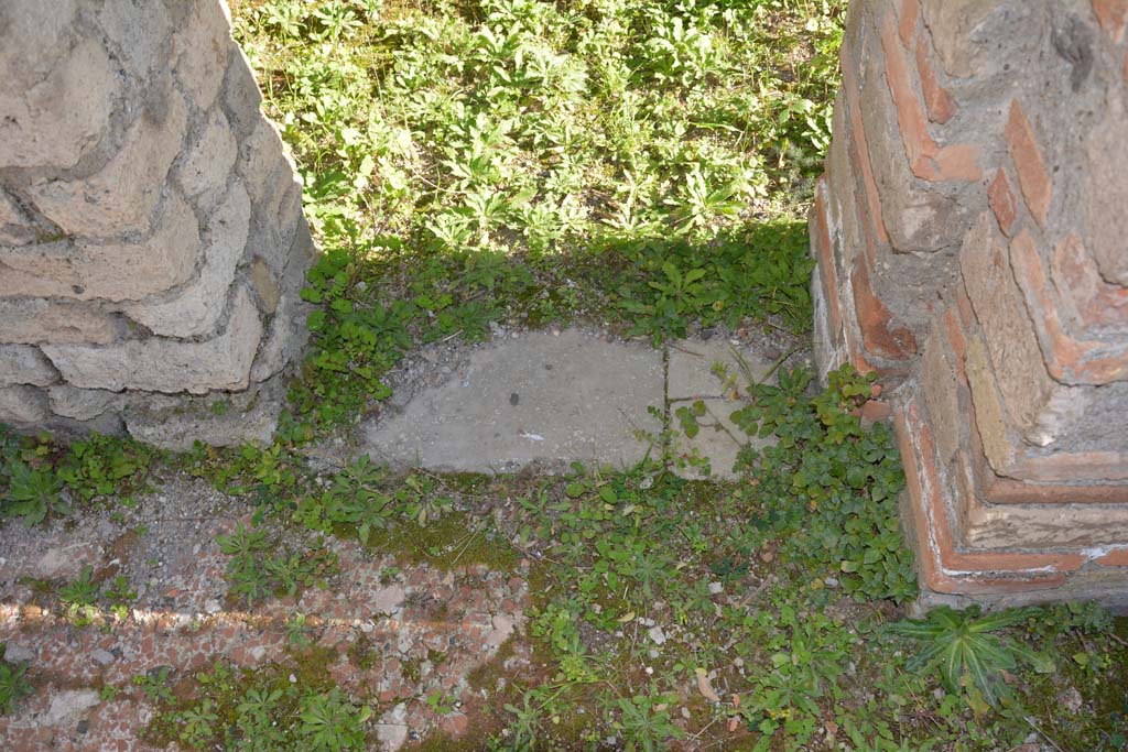 IX.5.14 Pompeii. May 2017. Room n, threshold of doorway into room o in south wall.
Foto Christian Beck, ERC Grant 681269 DCOR.
