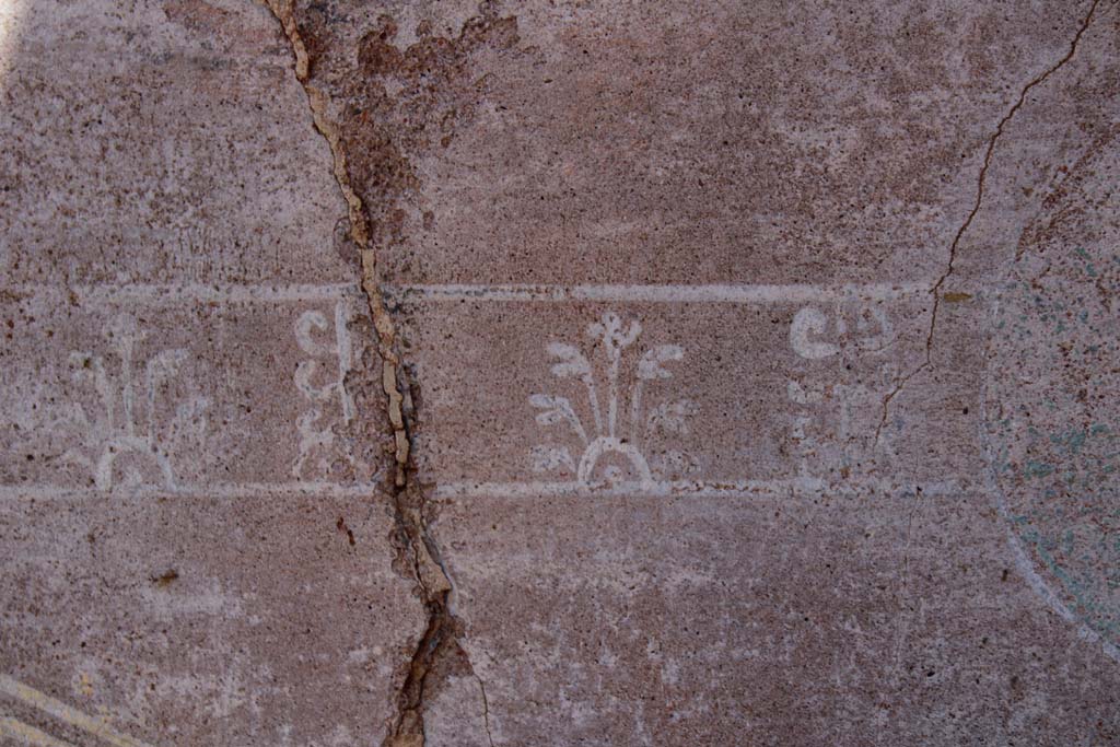 IX.5.14 Pompeii. May 2019. Room “f”, detail from zoccolo on east end of north wall.
Foto Christian Beck, ERC Grant 681269 DÉCOR.
