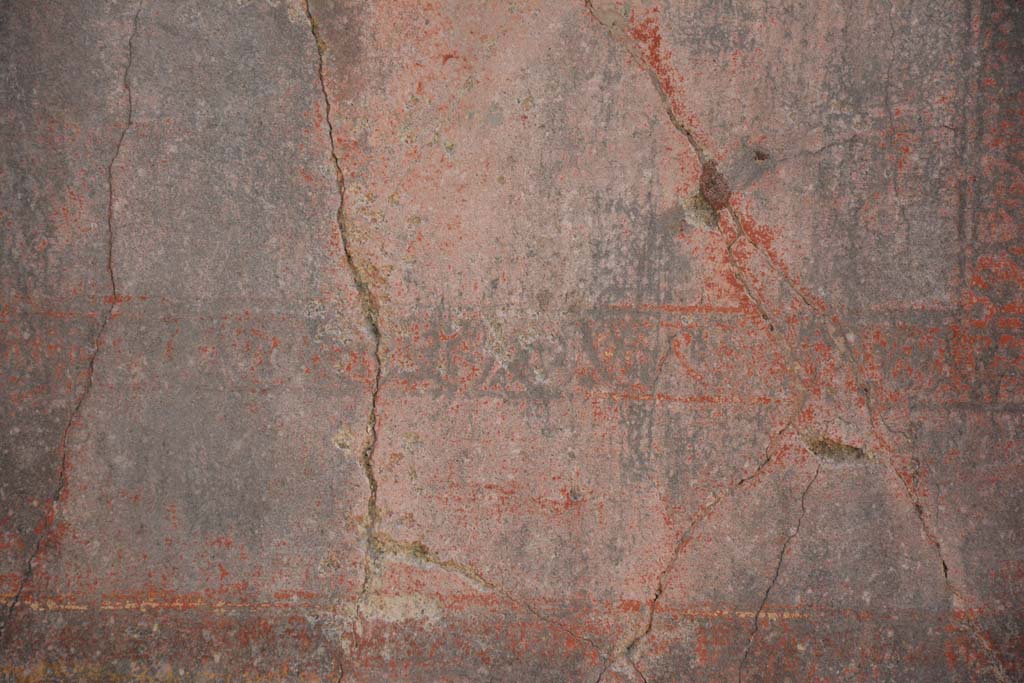 IX.5.14 Pompeii. May 2017. Room f, south wall, detail of painted decoration on remaining panel from middle zone.
Foto Christian Beck, ERC Grant 681269 DCOR.

