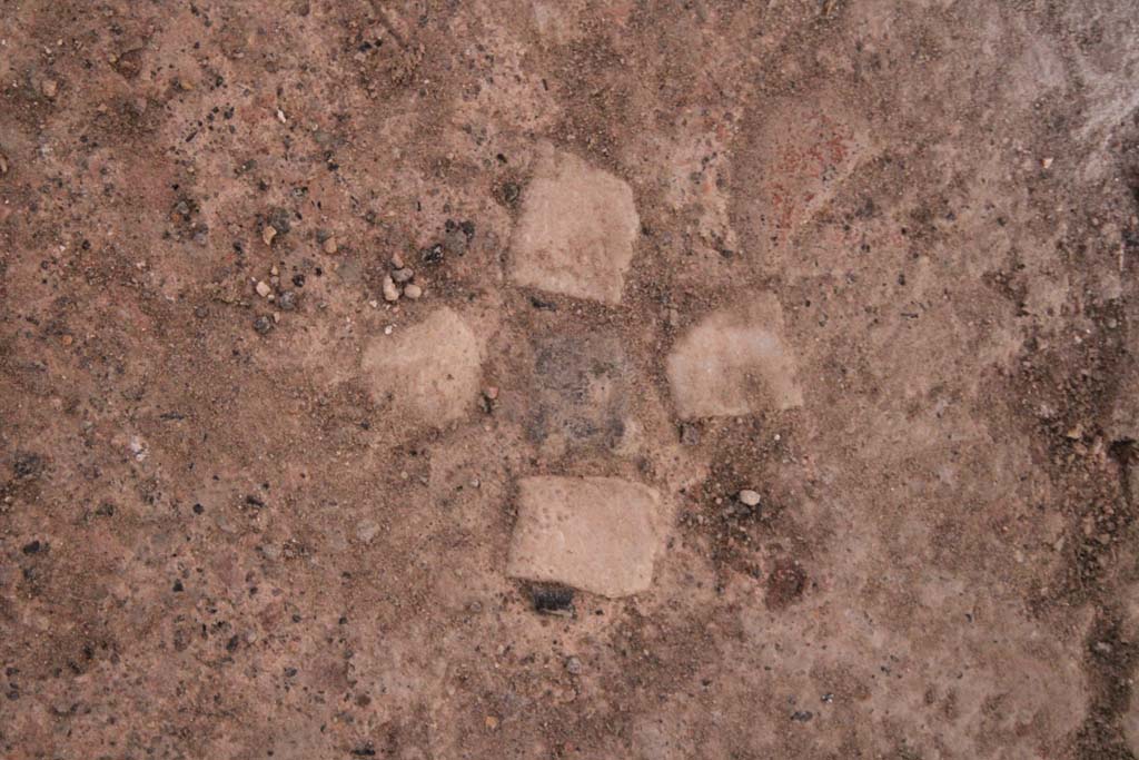 IX.5.14 Pompeii. May 2019. Room c, detail of flooring, a cross of four white stones with a central black.
Foto Christian Beck, ERC Grant 681269 DCOR.
