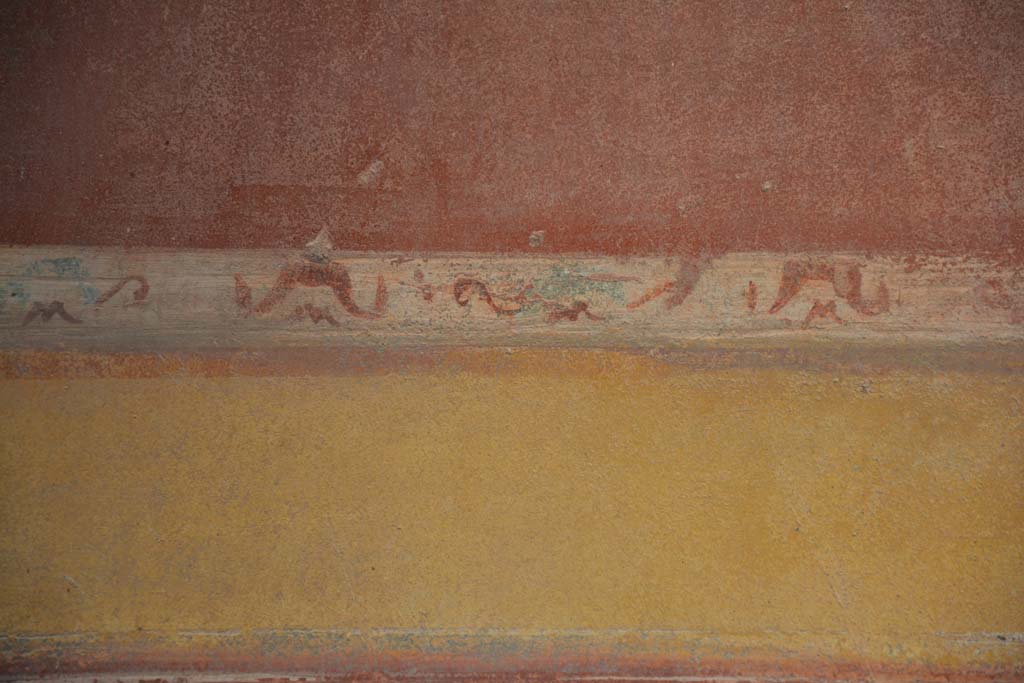 IX.5.14 Pompeii. May 2017. Room g, detail of painted decoration on north wall.
Foto Christian Beck, ERC Grant 681269 DCOR.

