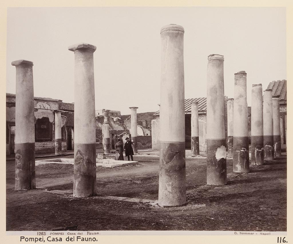 IX.8.6 Pompeii. Looking north-west across peristyle from east side.
Photograph No. 1263, by G. Sommer
Reprofotografi av bild från resealbum, i samband med utställningen Samtida venetianskt konstglas - Hallwylska museet - 87773
Public domain, via Wikimedia Commons.
