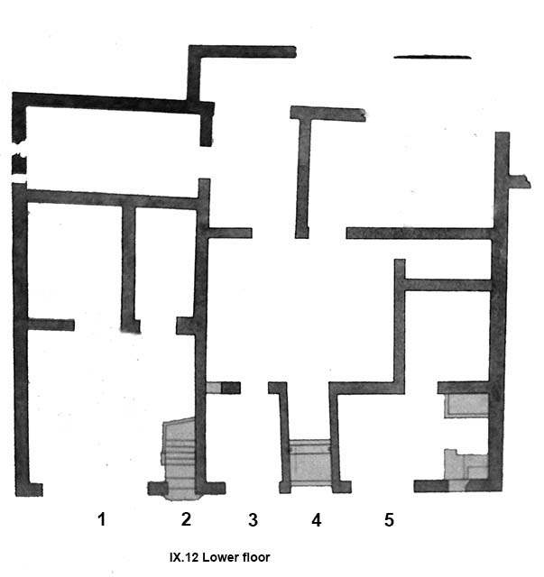 IX.12.1, IX.12.2, IX.12.3, IX.12.4, IX.12.5 Pompeii. December 2005. Facade.