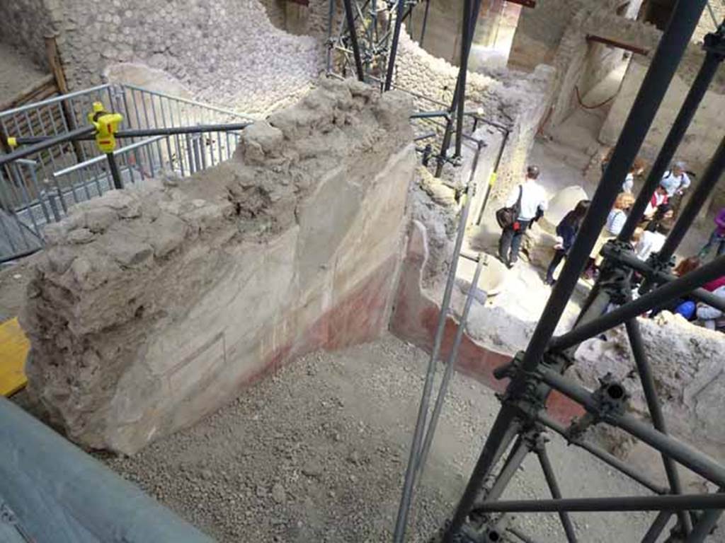 IX.12.4 Pompeii. February 2017. 
South wall of another rear room, against the north wall of room being excavated, on west side of bakery at IX.12.6.
(On the other side of the same wall, as in the photo above).  Photo courtesy of Johannes Eber.

