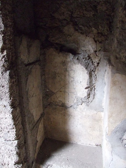 IX.13.1-3 Pompeii. March 2009. Room 2, north-east corner of atrium. 
Recess with 2 niches.
