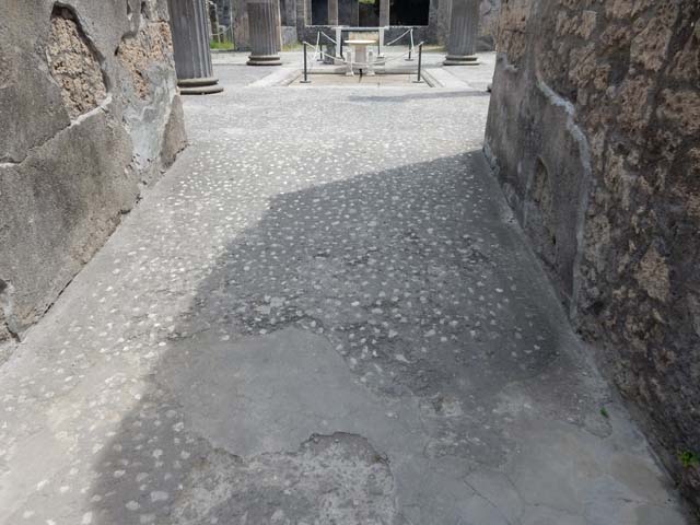 IX.14.4 Pompeii. September 2017. 
Tetrastyle atrium B, looking towards the south-east from the entrance corridor/fauces.
Photo courtesy of Klaus Heese.
