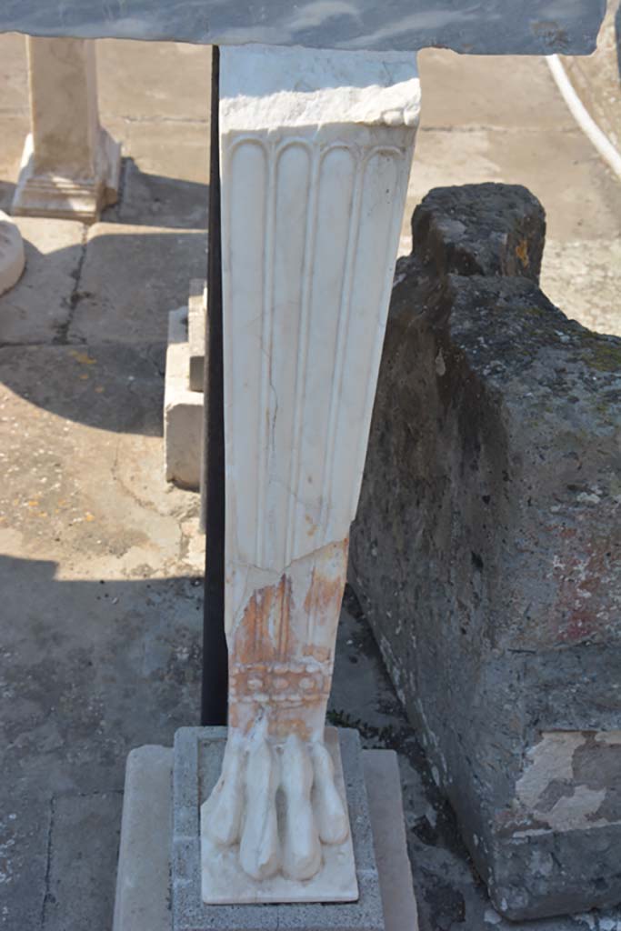 IX.14.4 Pompeii. May 2017. Detail of leg supports of marble basin, not shown. Photo courtesy of Buzz Ferebee.