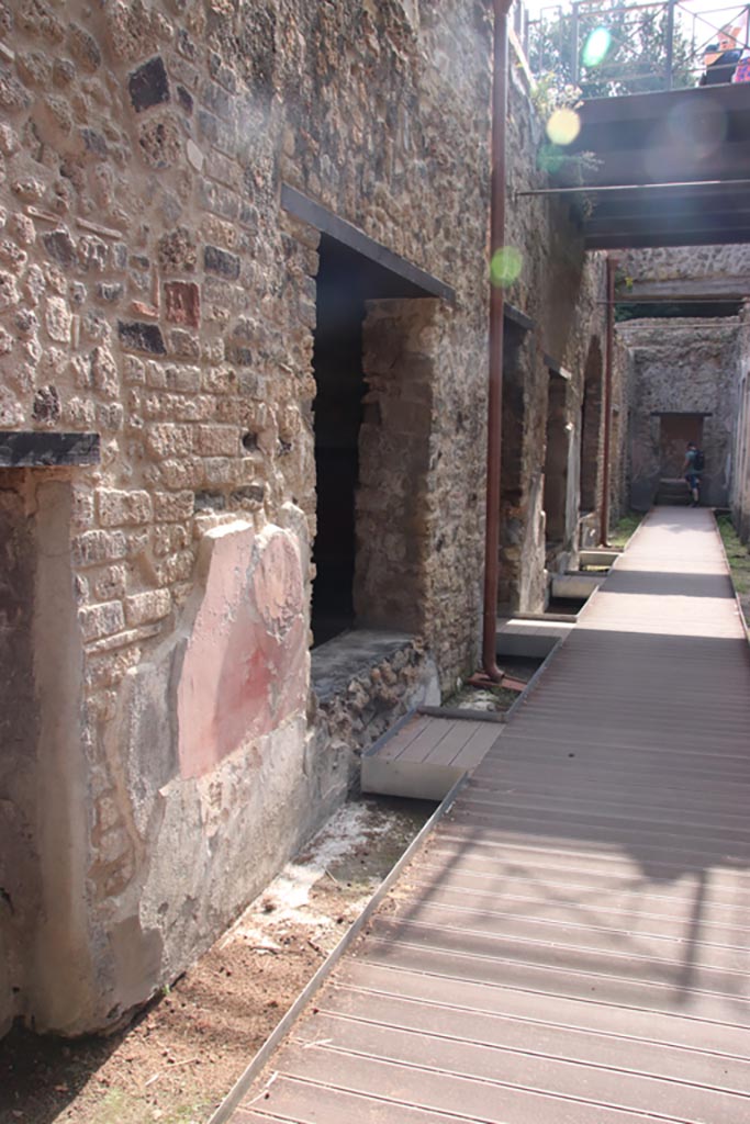 Villa of Diomedes, Pompeii. October 2023. 
Looking south along wall of east portico. Photo courtesy of Klaus Heese.


