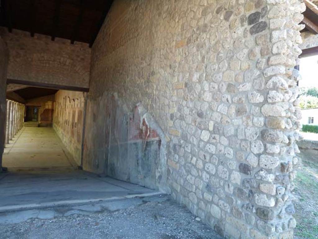 Villa San Marco, Stabiae, September 2015. Corridor/ramp 4, west wall.