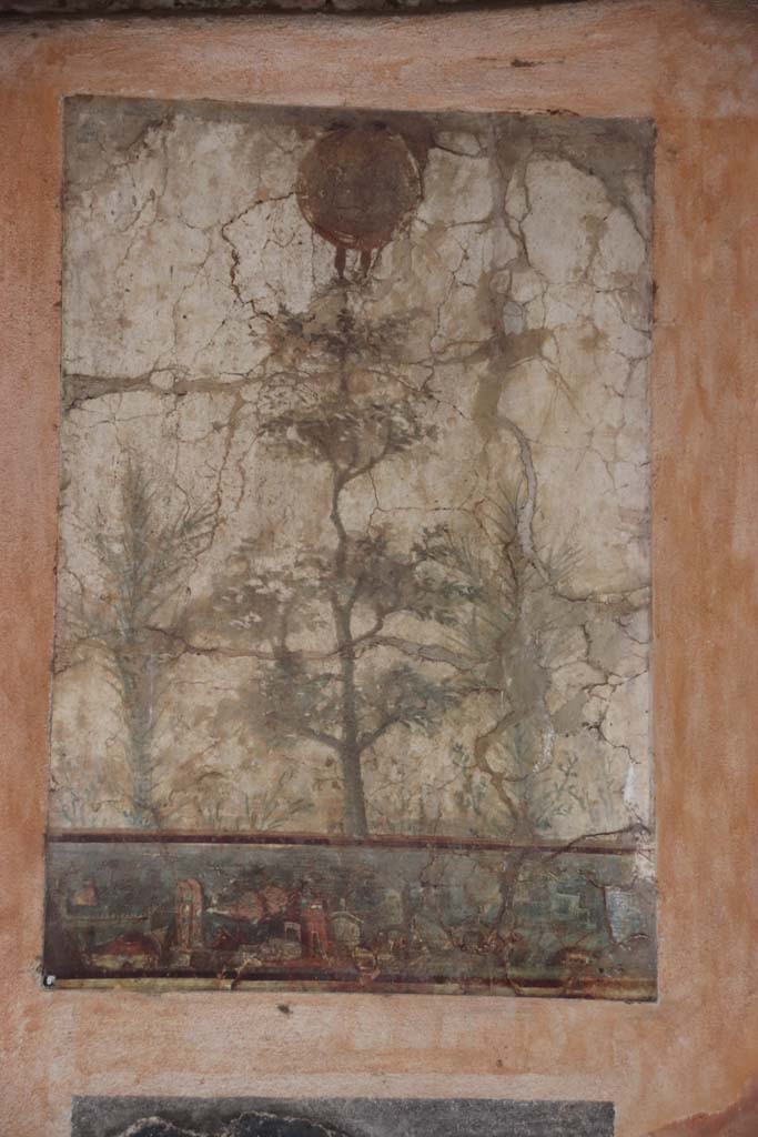 Villa San Marco, Stabiae. September 2019. Room 20, painted panel from east wall. Photo courtesy of Klaus Heese.