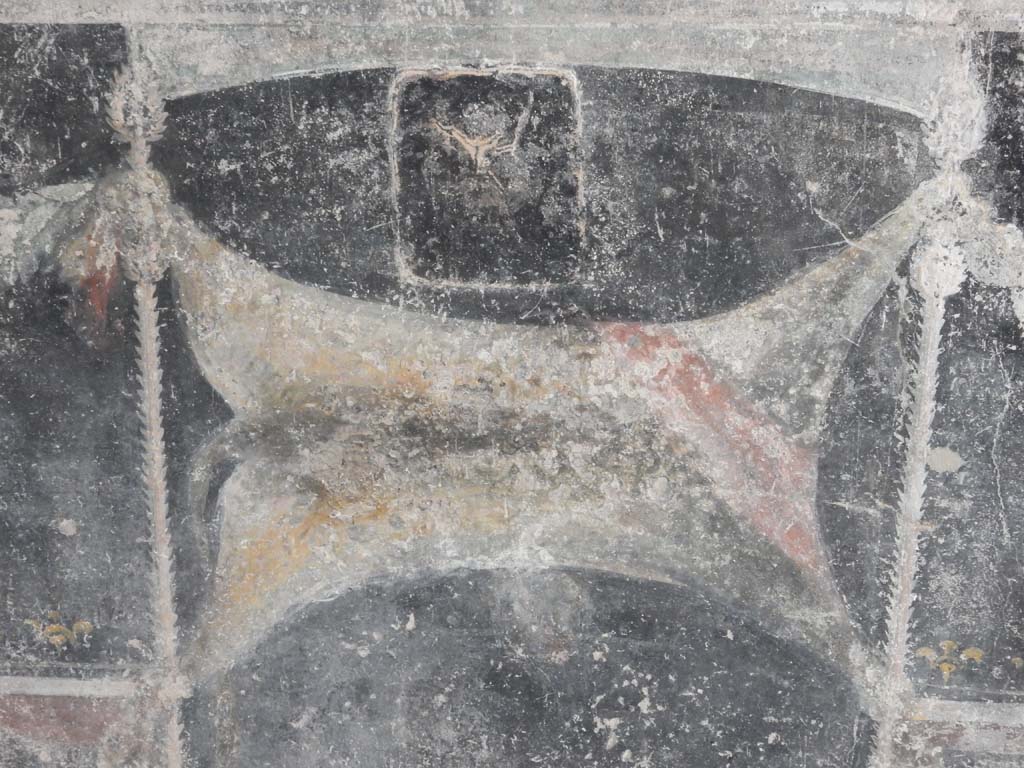 Villa San Marco, Stabiae, June 2019. Room 44, detail of painted decoration on zoccolo. Photo courtesy of Buzz Ferebee.