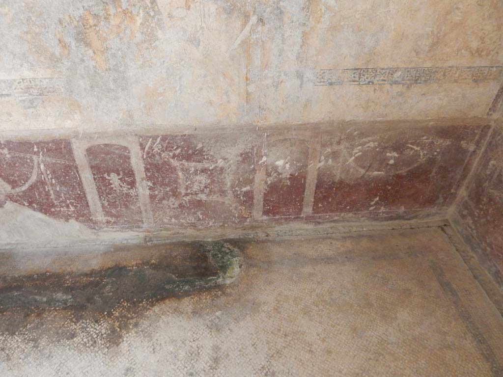Villa San Marco, Stabiae, June 2019. Room 57, painted zoccolo from east wall. Photo courtesy of Buzz Ferebee