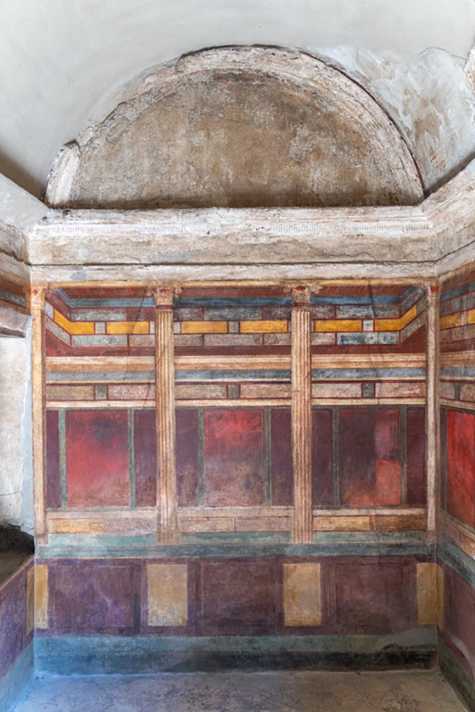 Villa of Mysteries, Pompeii. October 2023. Room 8, north wall. Photo courtesy of Johannes Eber.