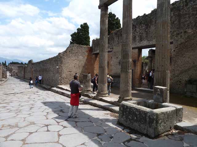 Via del Tempio d’Iside. North side. Looking west from VIII.4.29. March 2009.
