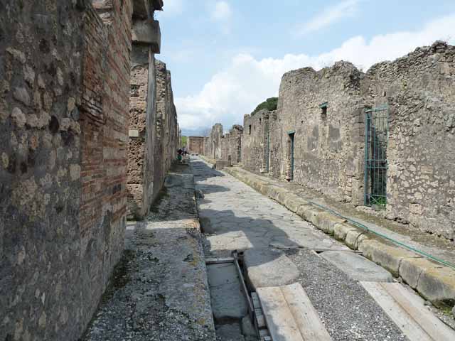 Vicolo dei Vettii. Looking south at VI.16.29 and VI.16.30. December 2007.