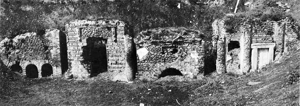 FP3 Pompeii left, FP4, FP5 and FP6 before reburial. Old undated photo. Tombs found in 1887.