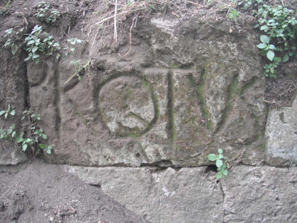 Tombs PSPN Pompeii. May 2011. Inscription to PROTVS. Photo courtesy of Ivo van der Graaff.