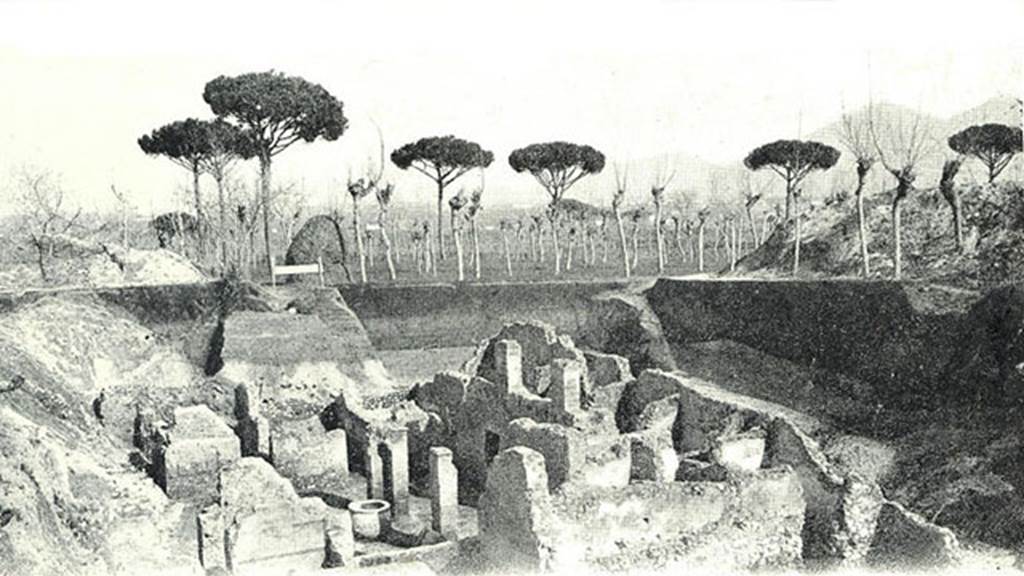 Villa of T. Siminius Stephanus, fondo Barbatelli. Photo of excavation, c.1900, looking east. Photo courtesy of Rick Bauer.