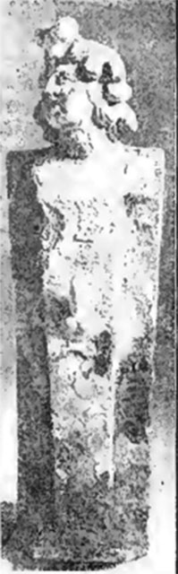 Villa of T. Siminius Stephanus, fondo Barbatelli. November 1899. Side view of the bronze bust of Paris wearing a Phrygian cap. See Notizie degli Scavi di Antichità, 1899, p439, fig 1a.