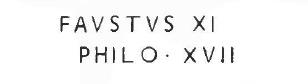 Boscotrecase, Villa di L. Arellius Successus. Inscription traced on the zoccolo in red cursive letters, almost faded.
FAUSTUS XI
PHILO XVII
According to Garcia y Garcia this is CIL IV 5431.
See Garcia y Garcia L., 2017. Scavi Privati nel Territorio di Pompei. Roma: Arbor Sapientiae, N.30, p. 190-3.
See Notizie degli Scavi di Antichità, 1899, p.298.

