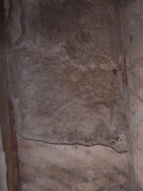 Oplontis, September 2015. Room 1, upper east wall with remains of painted decoration.