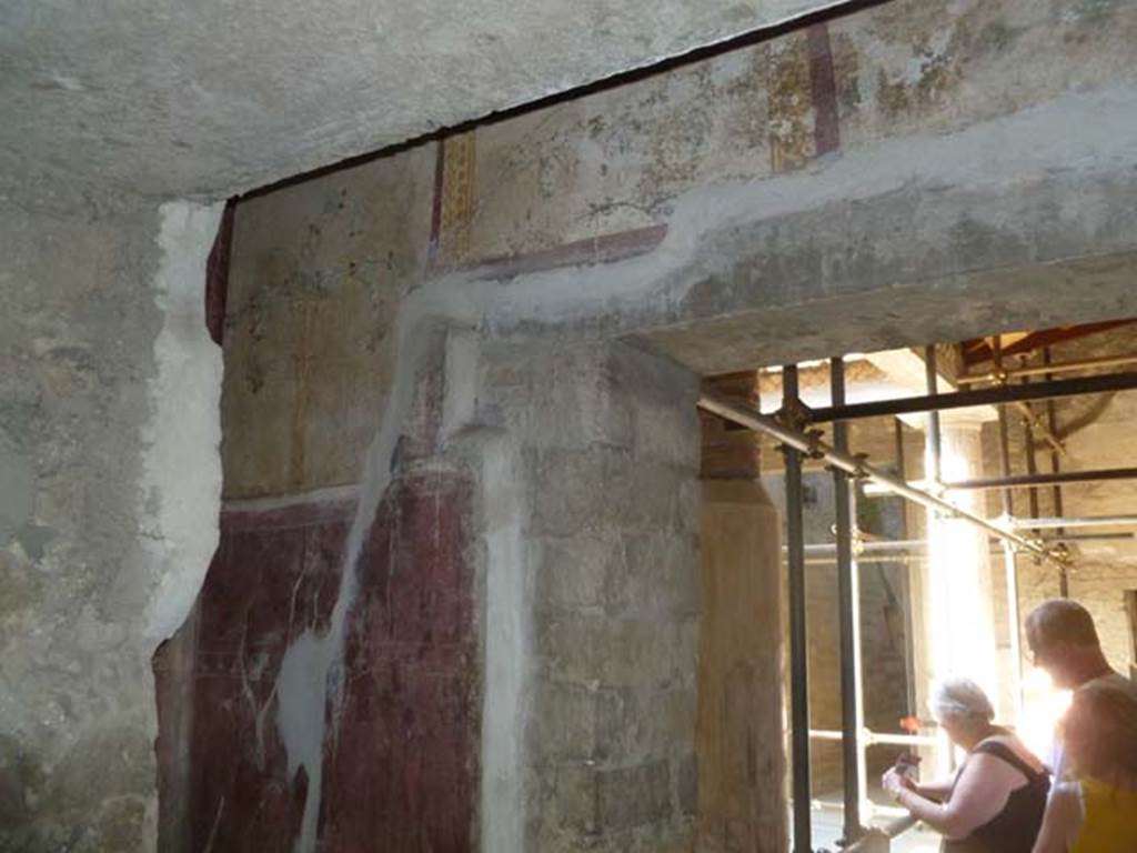 Oplontis, May 2011. Room 16, looking towards north wall of dividing alcove between rooms 15/16. Photo courtesy of Michael Binns.
