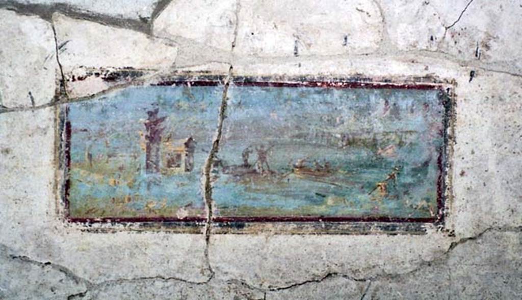 Oplontis Villa of Poppea, October 2001. Portico 60, west wall, painted decoration south of doorway to room 94. Photo courtesy of Peter Woods.
