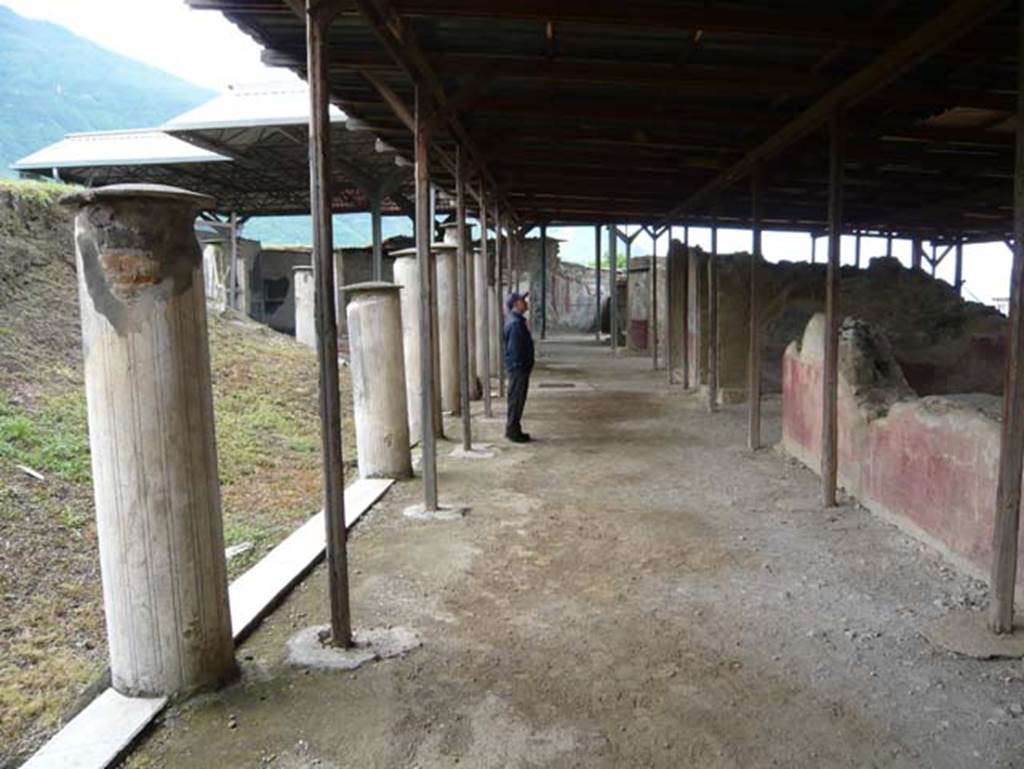 Stabiae, Secondo Complesso (Villa B), May 2010. Room 1, looking west along north portico. Photo courtesy of Buzz Ferebee.

