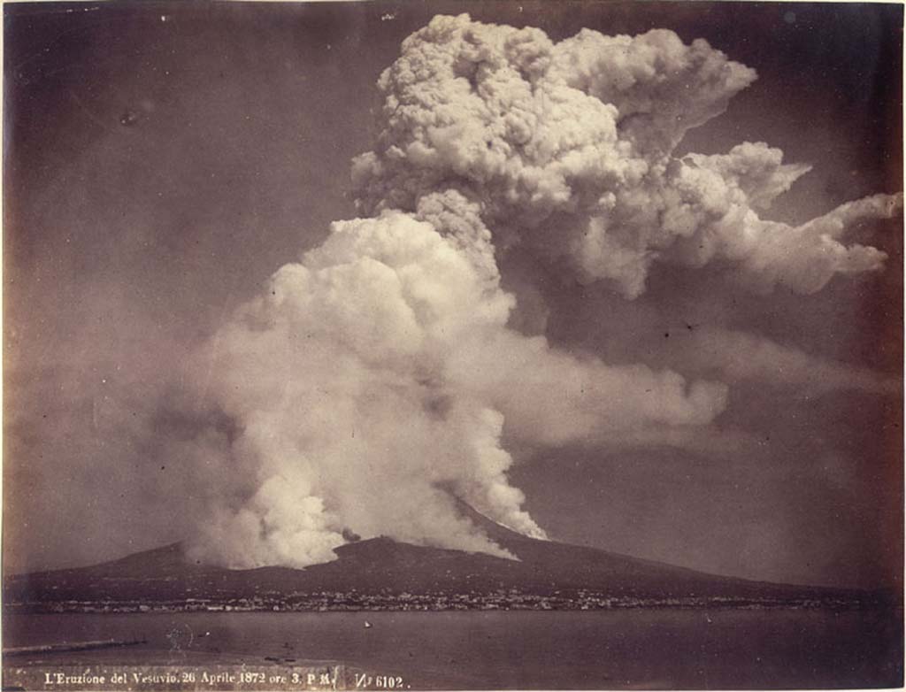 Vesuvius Eruption April 26th, 1872 at 3.30pm. Photo by Giorgio Sommer, No. 6103.